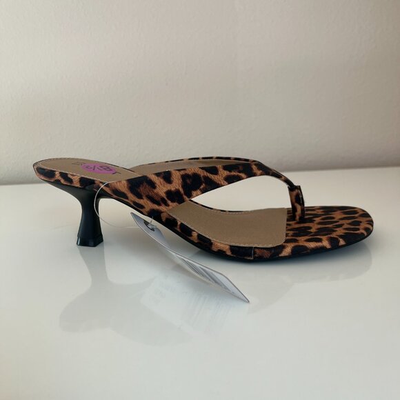 ESPRIT "Elayna" Animal Pring Thong Shoe Sandals - Black Tan - Size 8.5 - Picture 3 of 7